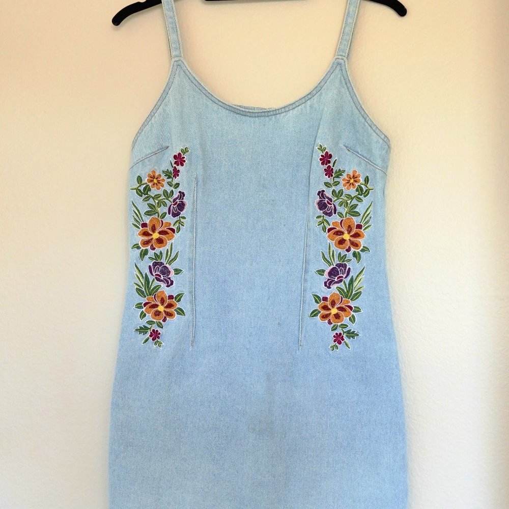 Half Zip Denim Dress M